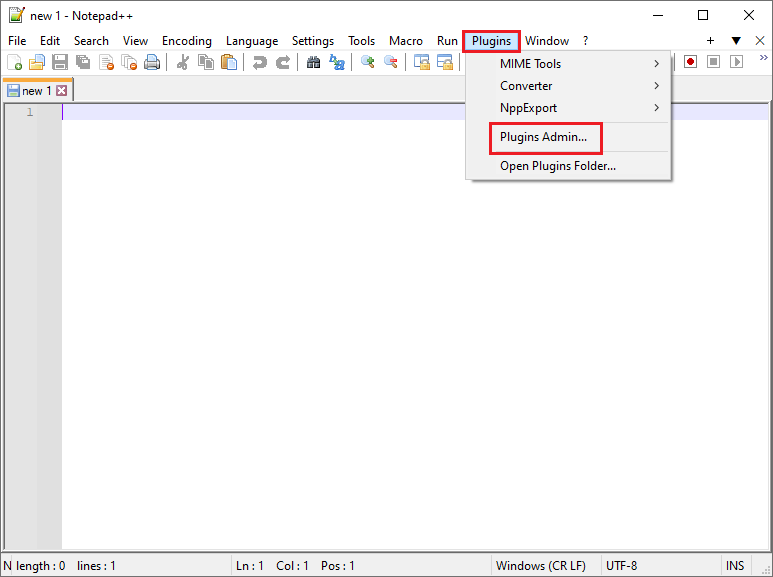 select Plugins Admin