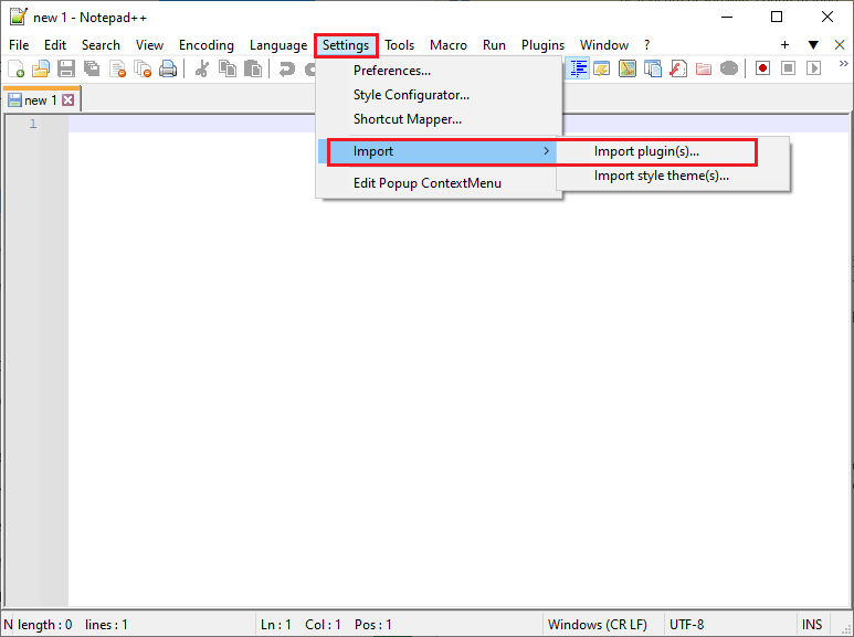 select Import Plugins