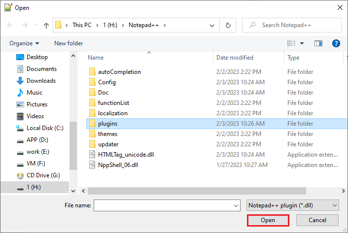 select the required plugin