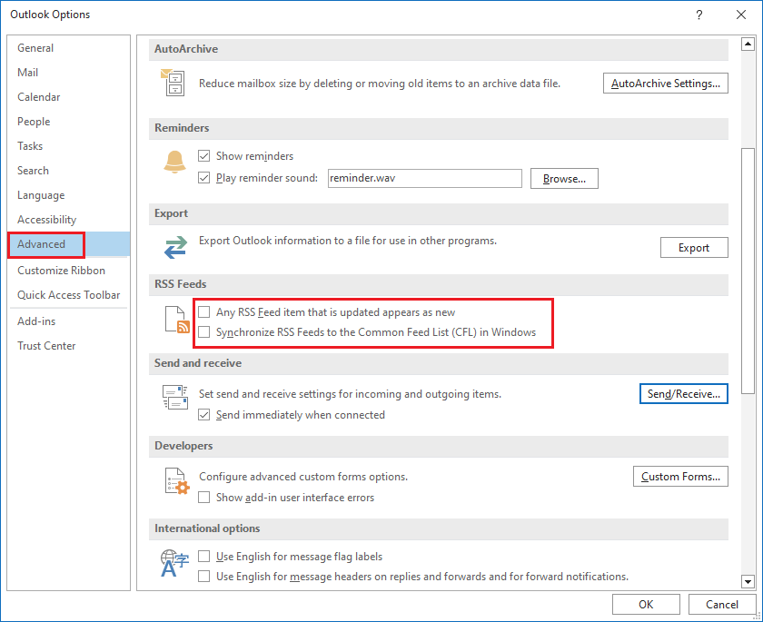 disable RSS