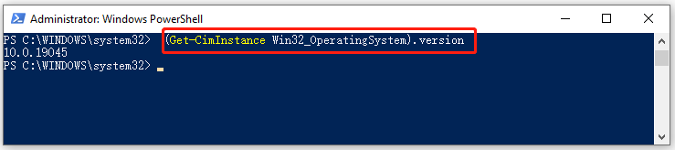get Windows version PowerShell via CimInstance