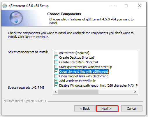install components for qBittorrent