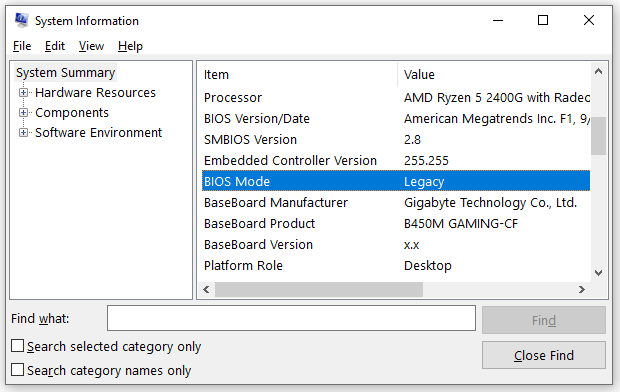 check BIOS Mode