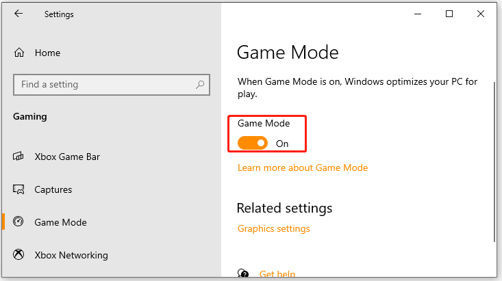 enable Game Mode on Windows 10