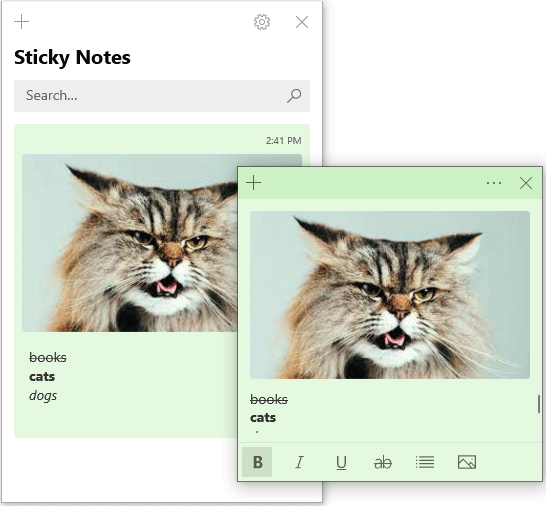 use Windows Sticky Notes