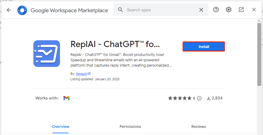 install ChatGPT for Gmail