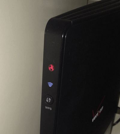 red globe on Verizon Router