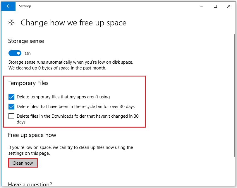 clean up the disk space