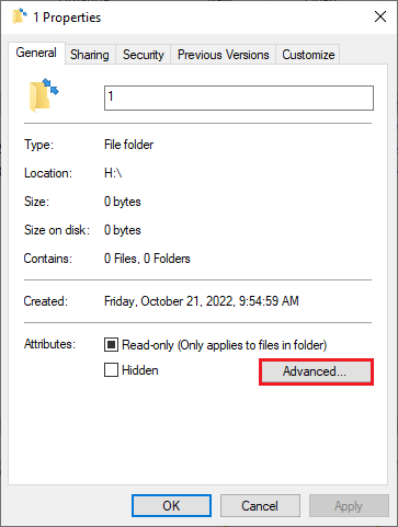 select Advanced option