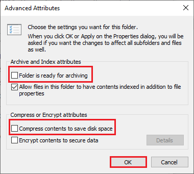 uncheck the two options