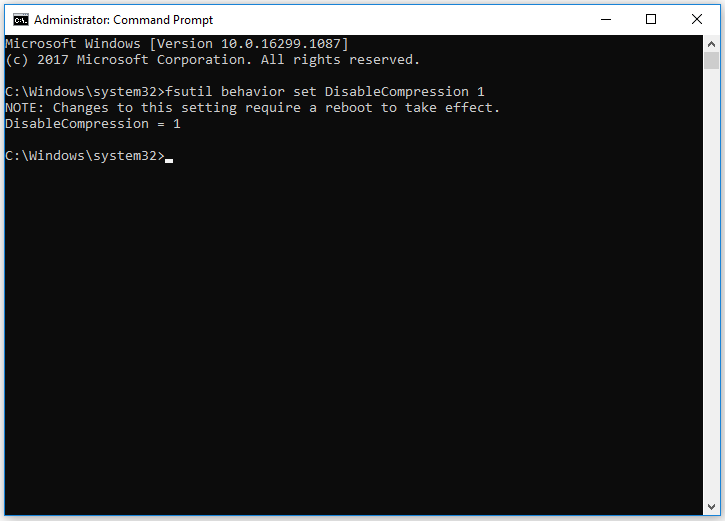 input the command