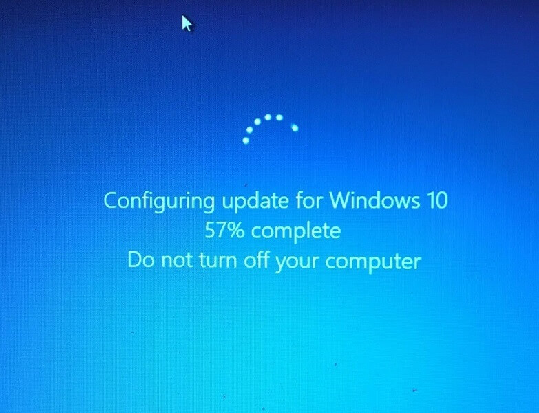 Windows 10 update stuck at 57 percent