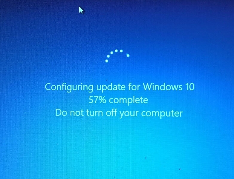 Windows 10 update stuck at 57 percent