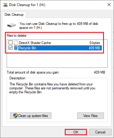 select files to delete