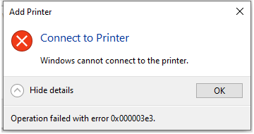 error message