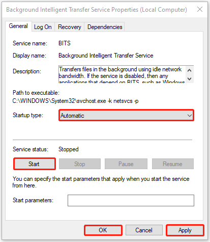 Sửa đổi cài đặt dịch vụ Windows