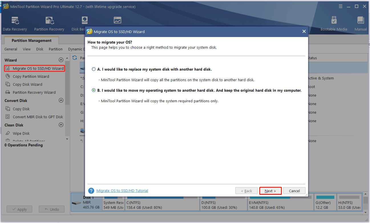 select Migrate OS to SSD