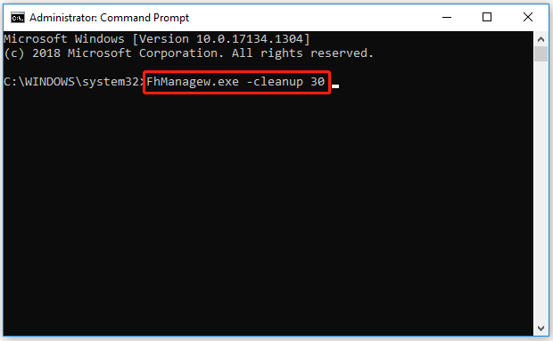 clean up File History files
