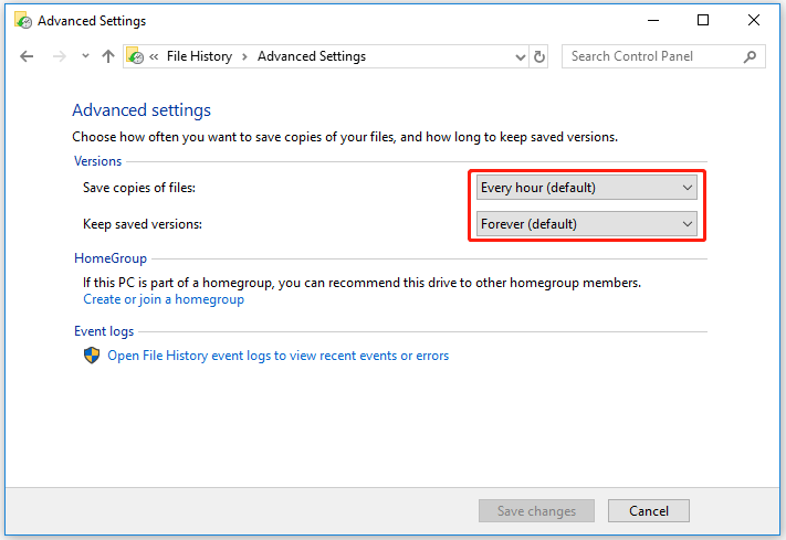 set advanced settings