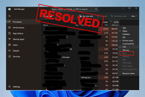 Disk Column Missing Task Manager Windows 11/10/8/7? [Fixed]