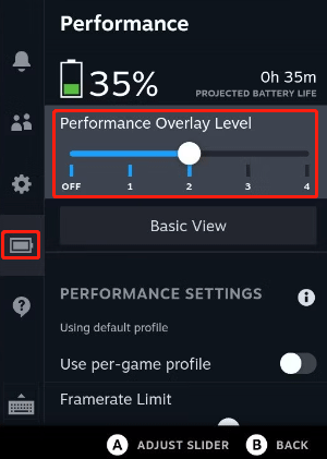 enable the performance overlay on Steam Deck