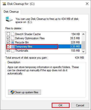 select files to delete