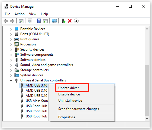 select Update driver