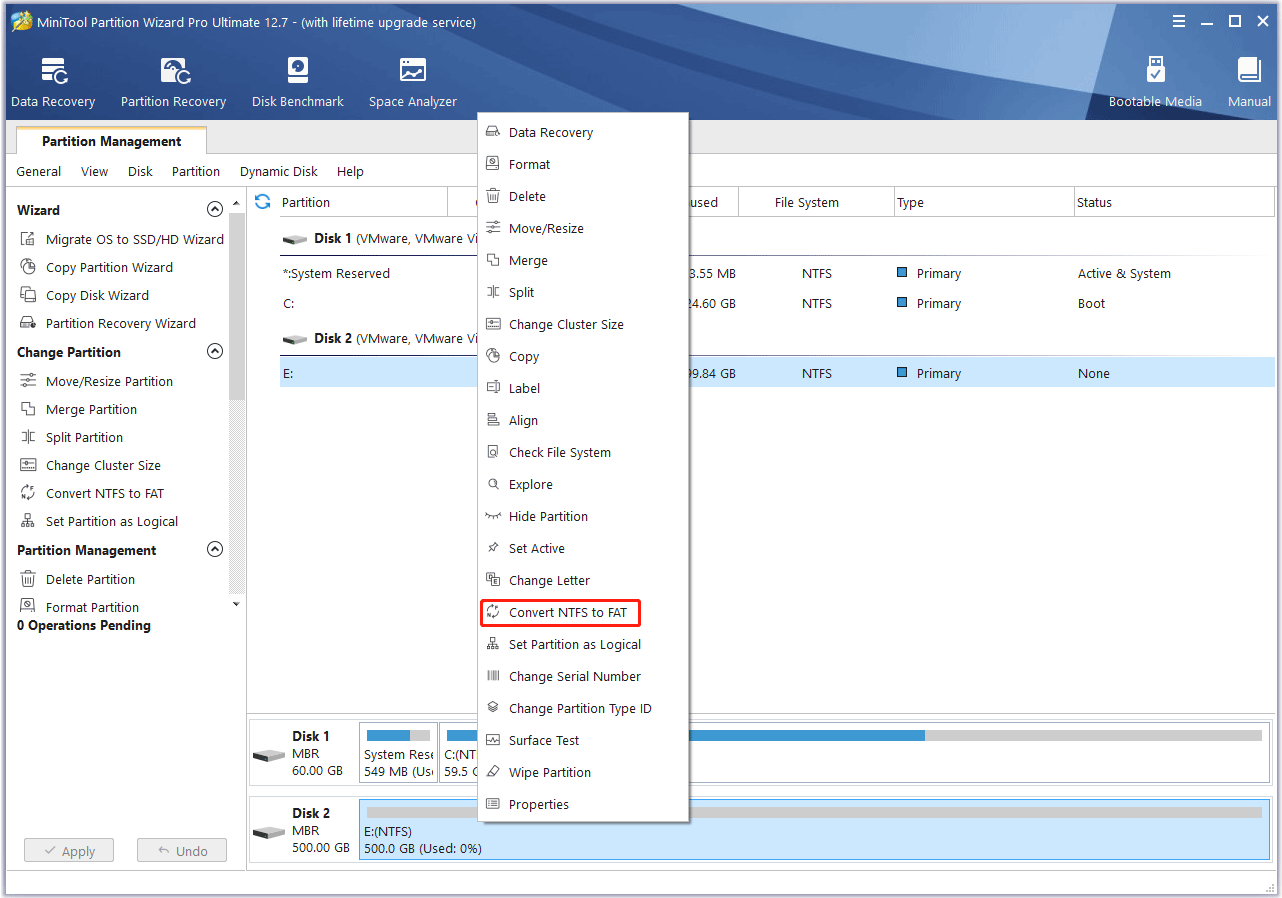 convert NTFS to FAT