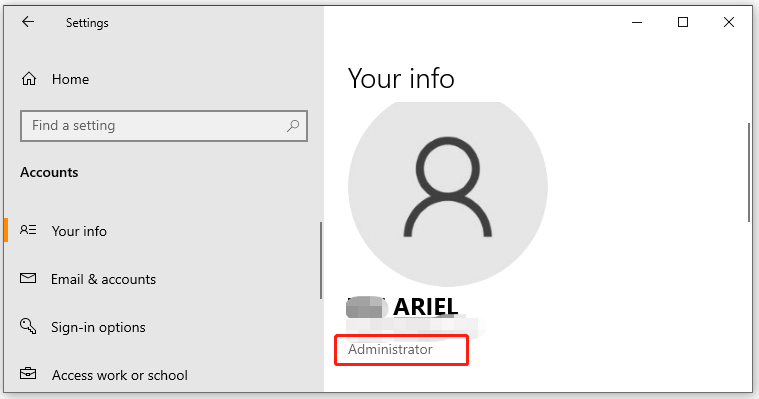 check your Administrator account in Settings