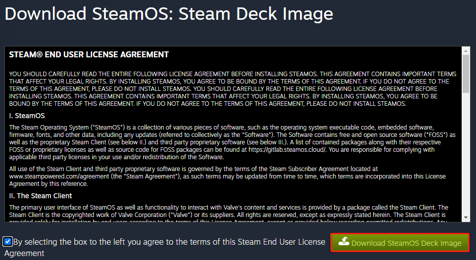 download SteamOS Deck Image