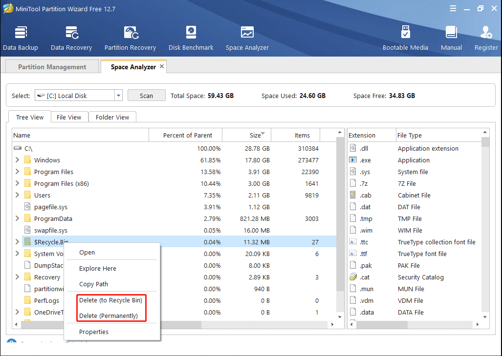 Ruang disk gratis