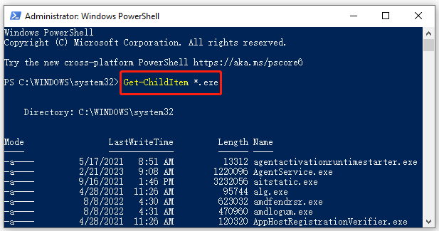 PowerShell find files with a specified extension