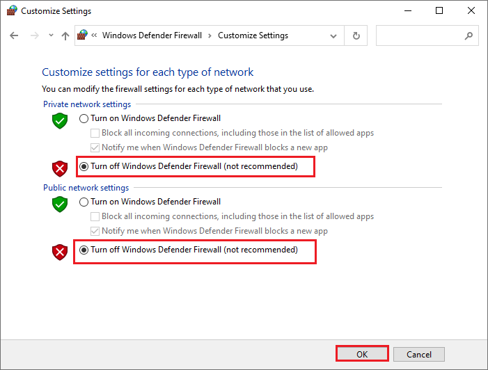 Tắt Windows Firewall