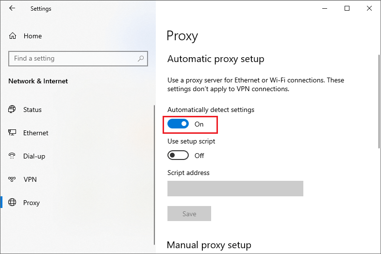 Tắt Proxy