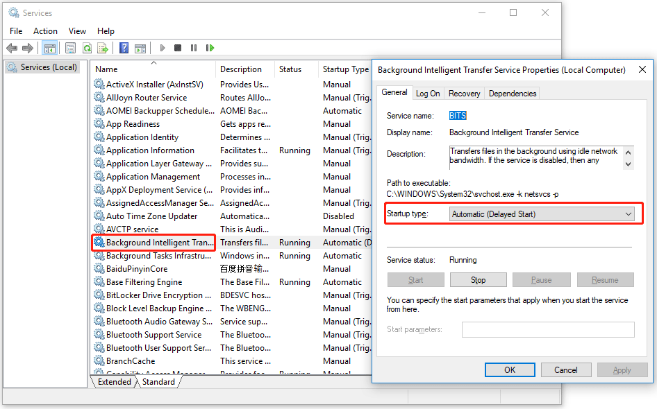 enable Windows Update Services