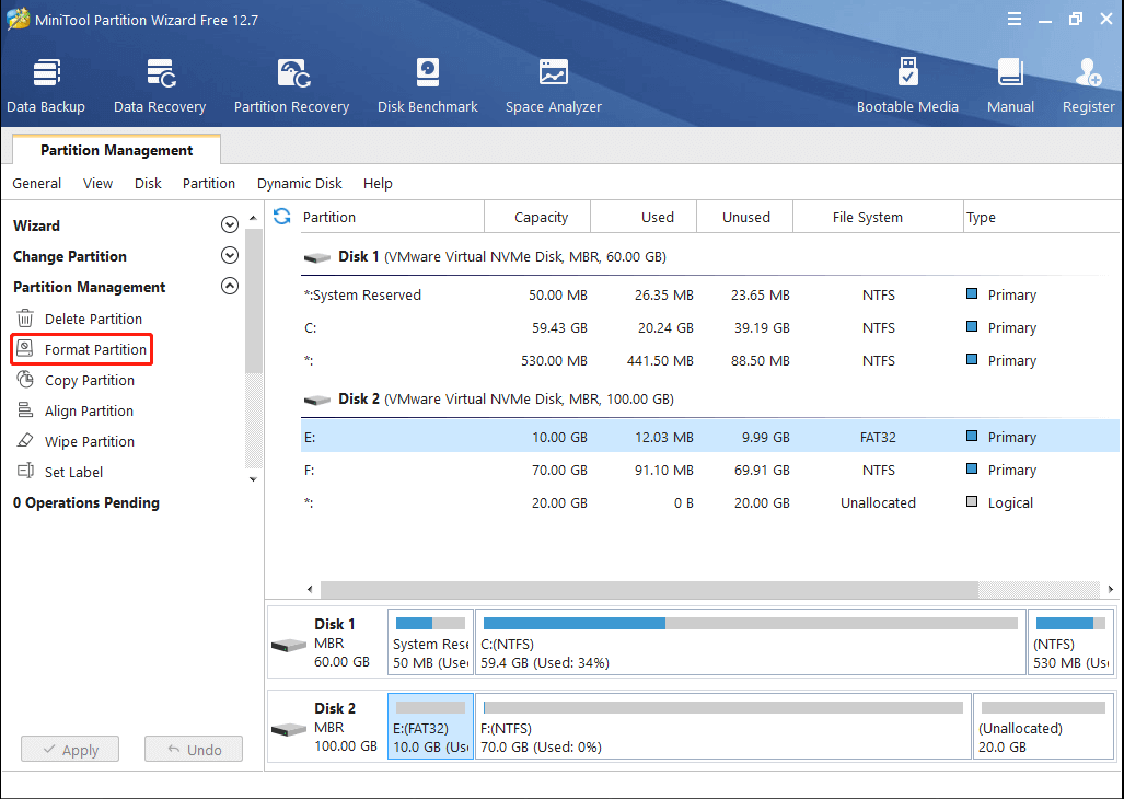 Select Format Partition
