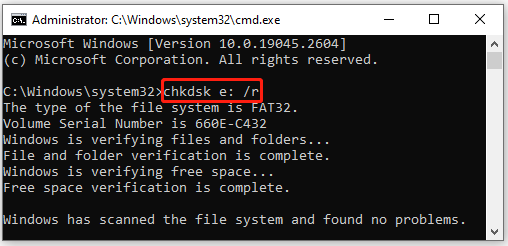 Chạy CHKDSK