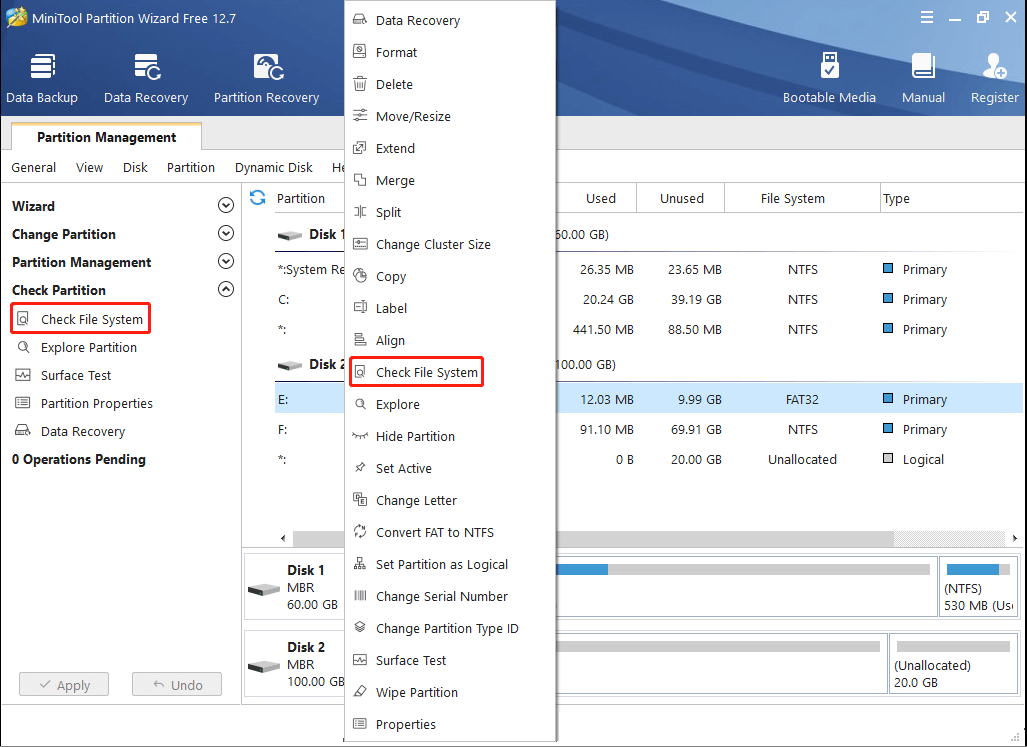 Check file system