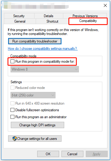 turn off Dropbox compatibility mode