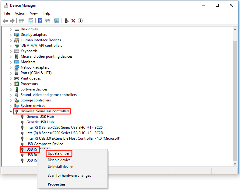 update the USB driver
