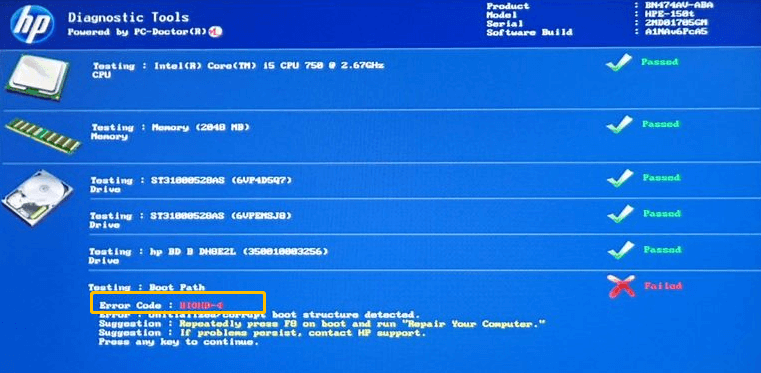 HP error BIOHD4