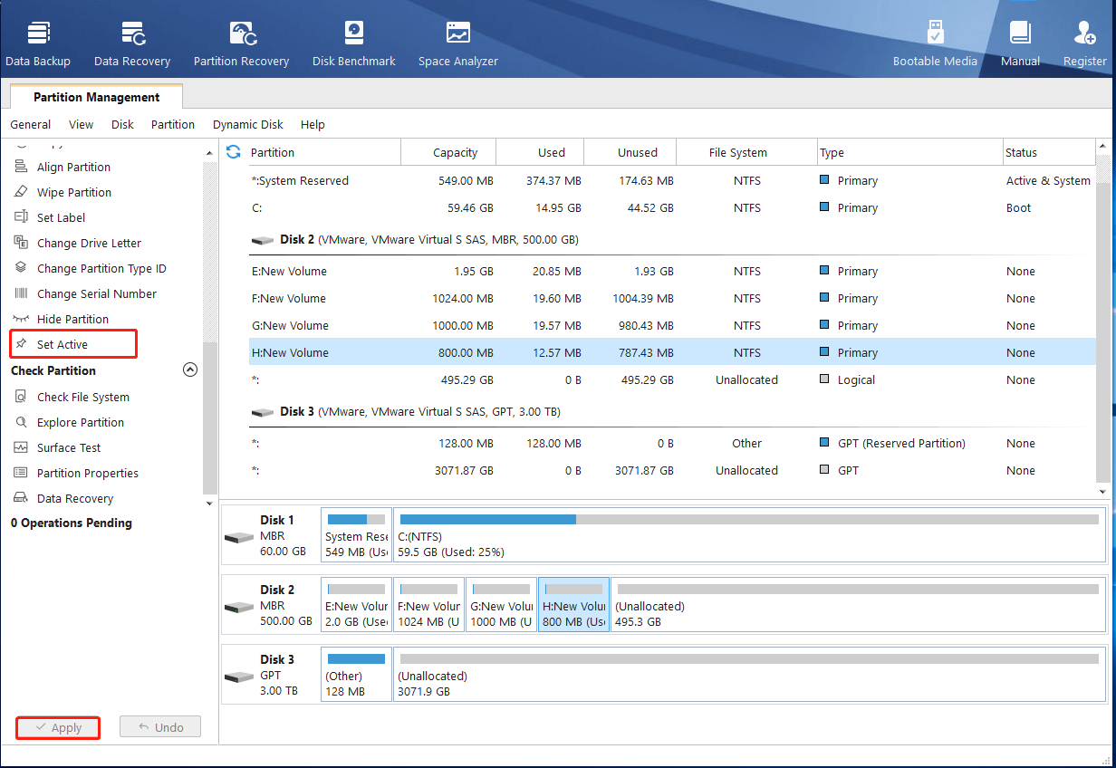 set active using MiniTool