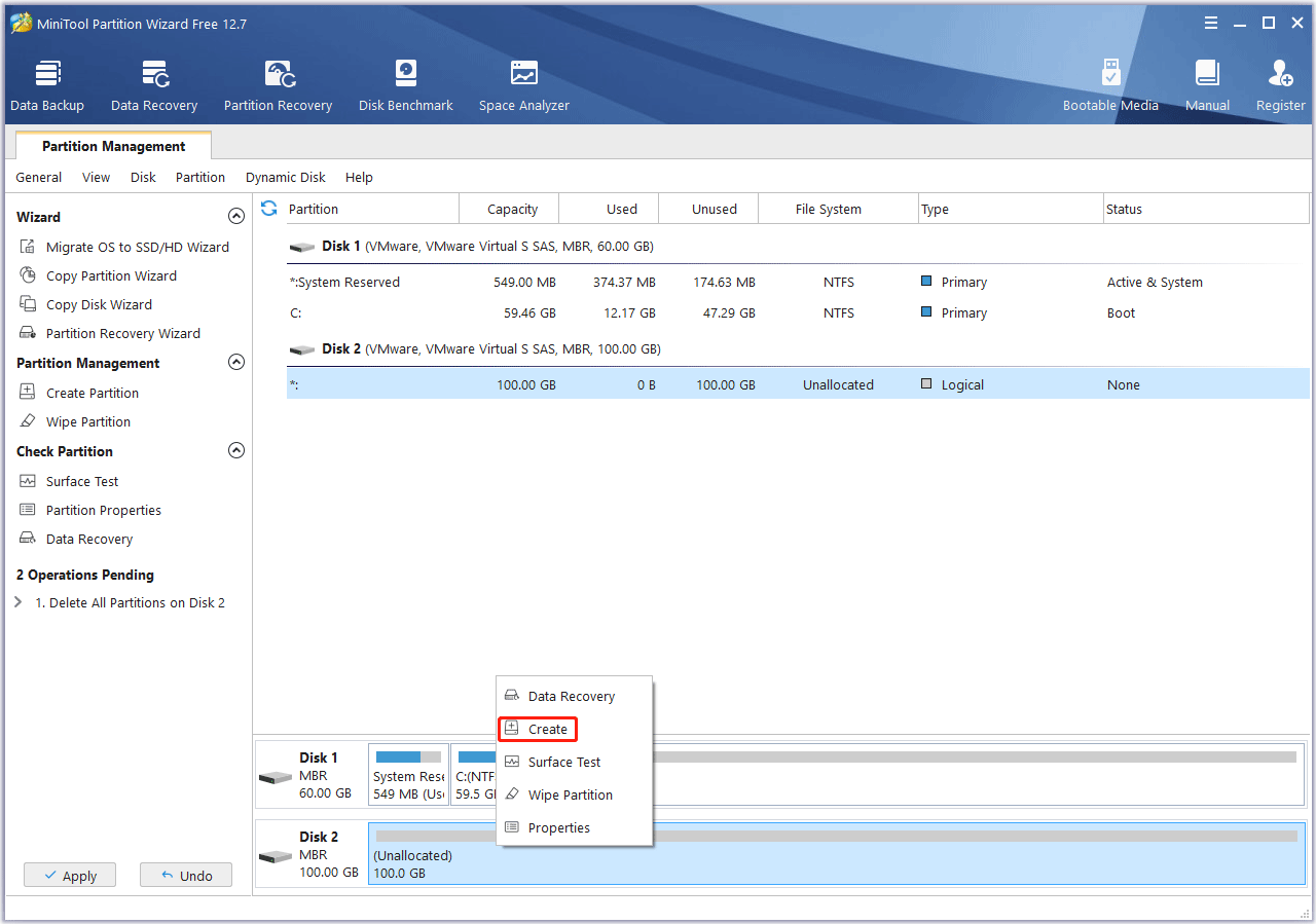 create a new partition