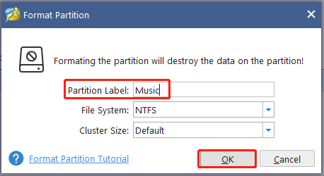 add the partition label