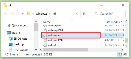 find Volume Information file