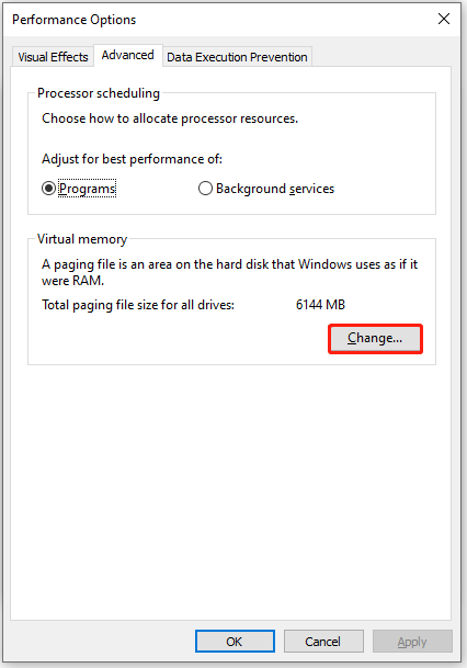 click Change