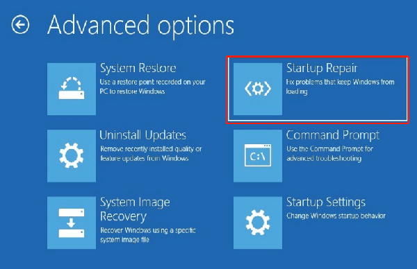 select Startup Repair