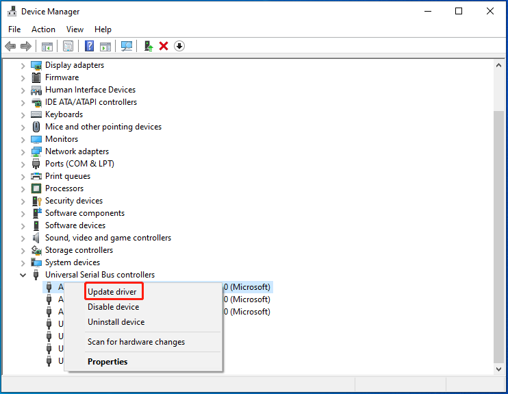 click Update driver