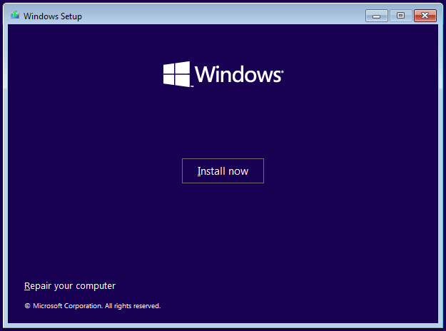 WinPE repair your computer