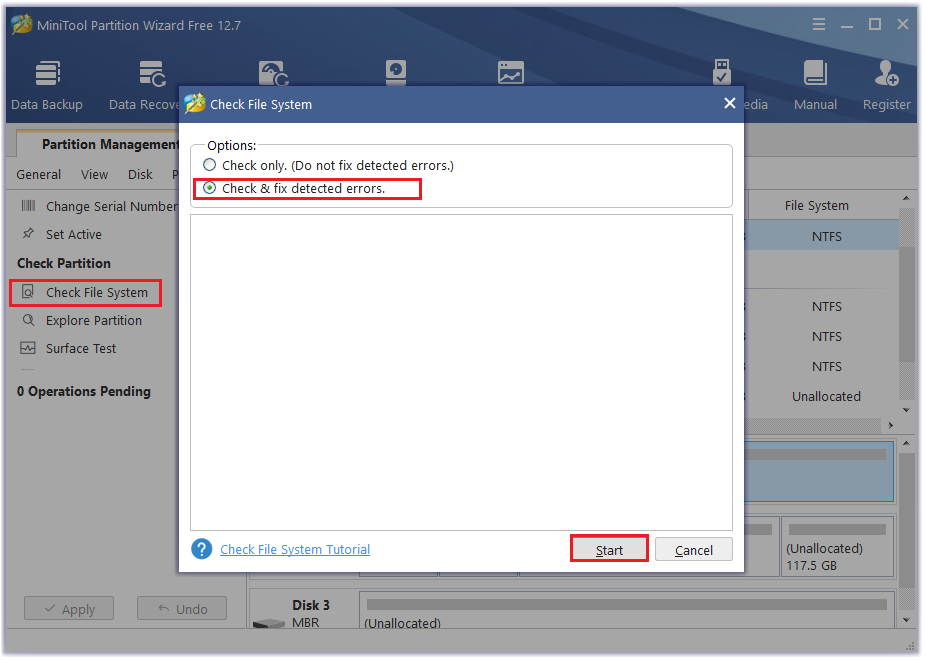 run Check File System
